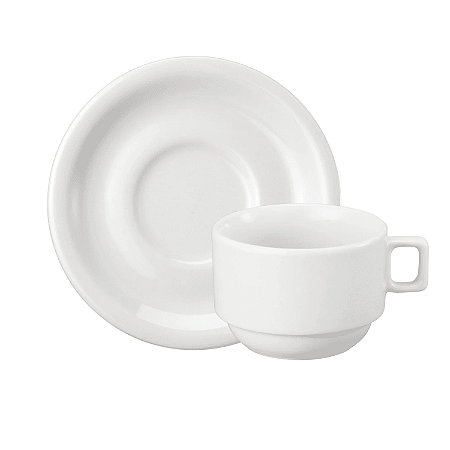 Xícara de Chá 200ml com Pires Protel Porcelana Decorada Schmidt