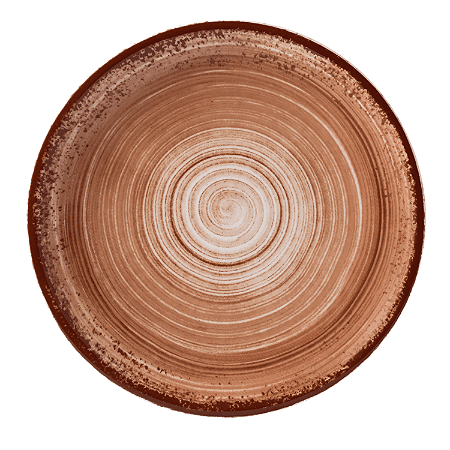 Prato Raso Jantar 27cm Esfera Marrom Porcelana Decorada Schmidt