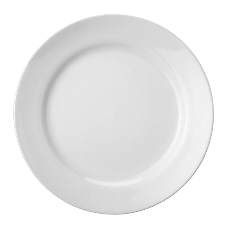 Prato Raso Jantar 26cm Branco Cilindrica Porcelana Schmidt