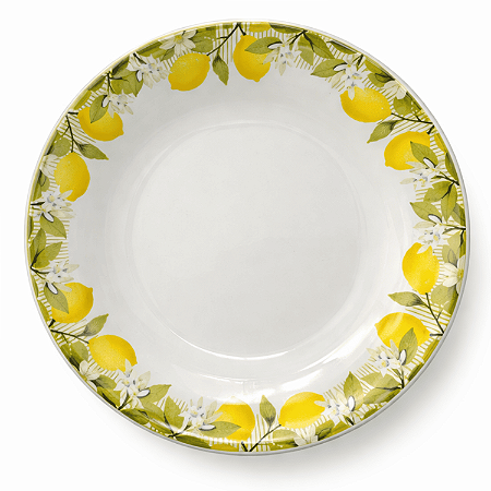 Prato Fundo Sopa 21cm Siciliano Decorado Cerâmica Lyor