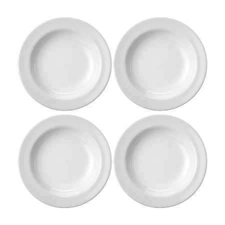 Kit 4 Pratos Fundos Sopa 23cm Porcelana Cilíndrica Schmidt