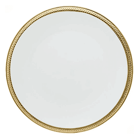 Prato Raso Jantar Borda Dourada Ouro 19cm Porcelana Paddy Luxo Wolff