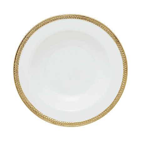 Prato Fundo Sopa Risotto Borda Dourada Ouro 22cm Porcelana Paddy Wolff