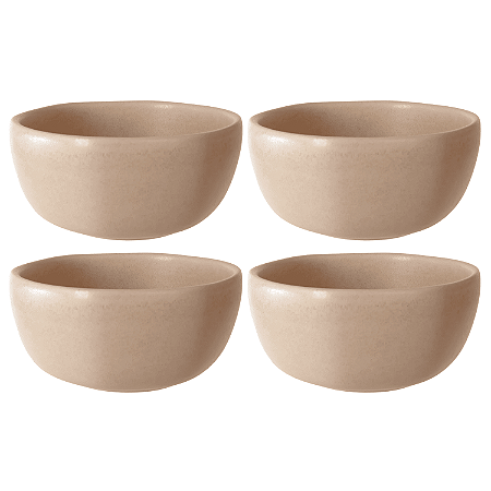 Jogo de Bowls Kit 4 Peças Órion 610ml 15cm Cerâmica Areia Florarte