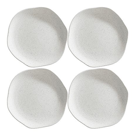 Jogo de Pratos Rasos Kit 4 Peças Órion 26cm Cerâmica Off White Florarte