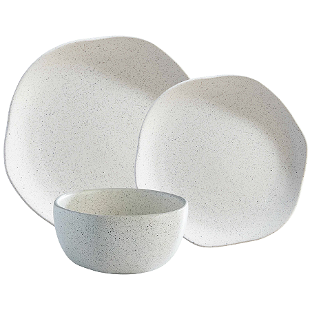 Aparelho de Jantar Kit 12 Peças Órion Cerâmica Off White Florarte