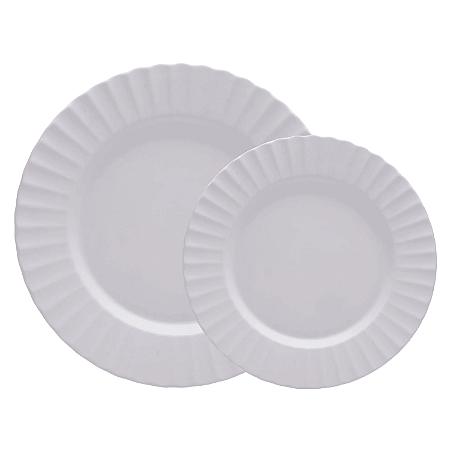 Jogo de Pratos Kit 8 Peças Gerbera Branco Melamina Lyor