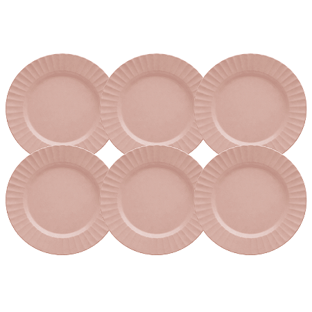 Jogo de Pratos Rasos Kit 6 Peças Gerbera 27cm Melamina Lyor