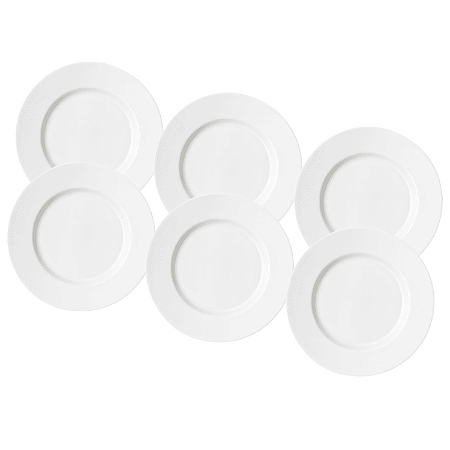 Jogo de Pratos Sobremesa Kit 6 Peças Basic 18cm Melamina Branco Lyor