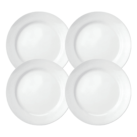 Jogo de Pratos Rasos Kit 4 Peças Clean 26cm Porcelana Lyor