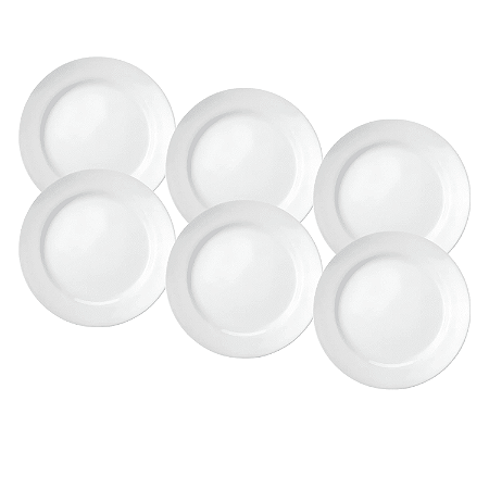 Jogo de Pratos Rasos Kit 6 Peças Clean 26cm Porcelana Lyor
