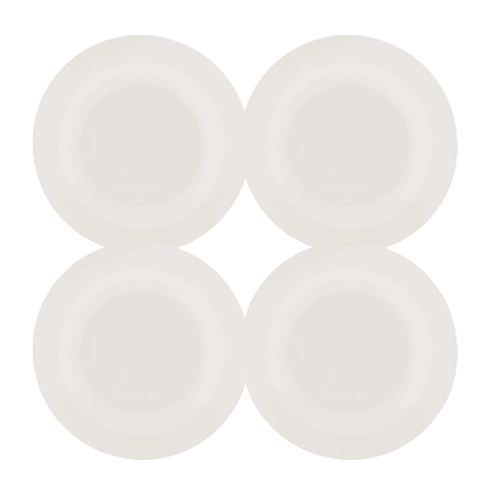 Jogo de Pratos Fundos Kit 4 Peças Clean 23cm Porcelana Lyor