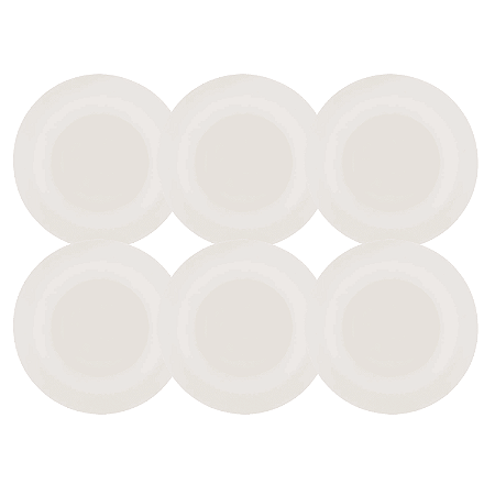 Jogo de Pratos Fundos Kit 6 Peças Clean 23cm Porcelana Lyor