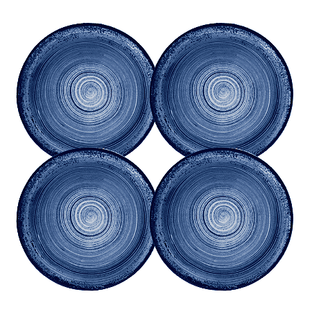 Jogo de Pratos Rasos Kit 4 Peças Esfera Azul 27cm Porcelana Schmidt