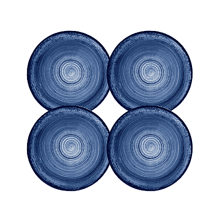 Jogo de Pratos de Sobremesa Kit 4 Peças Esfera Azul 21cm Porcelana Schmidt