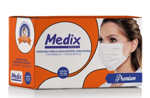 Mascara Cirurgica Descartavel Tripla Cx50 -  Sem Ca - Medix Brasil