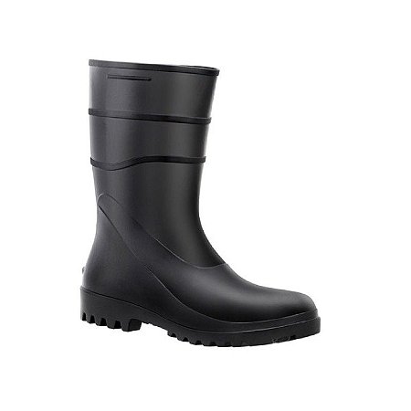 Bota Pvc Bracol 82Bpc600 Sem Bico Com Forro Cano Medio 26Cm Preta Tam.44 Ca37456 (1Par)