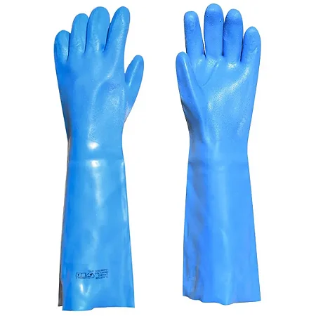 Luva Pvc S/F 46Cm Pal/Asp Azul 9,5 R.Q.Mt11 Cls Abc - Ca 34592 - Plastcor