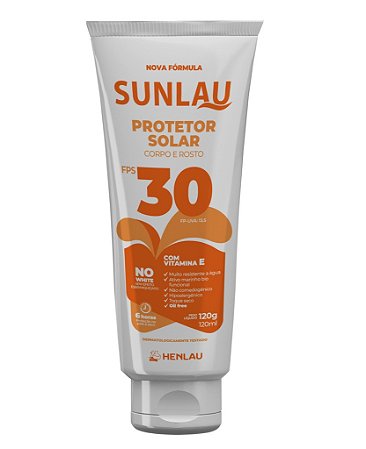 Protetor Solar Uv Fps 30 120G -  Sem Ca - Henlau