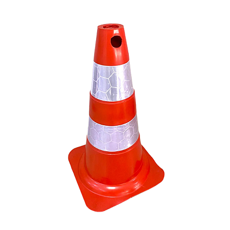 Cone De Sinal Bor Lara/Bco 50Cm -  Sem Ca - Plastcor
