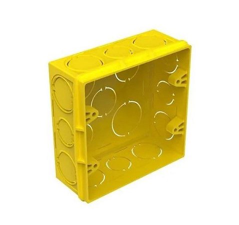 Caixa de Luz 4x4 Plástica Amarela - Fortlev