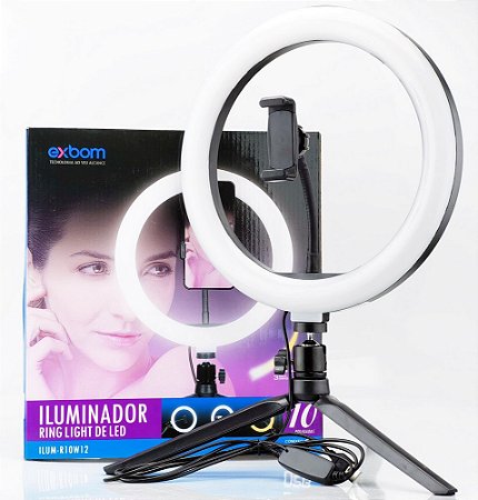 Ring Light Iluminador 12" 30cm Tripé 2,1m
