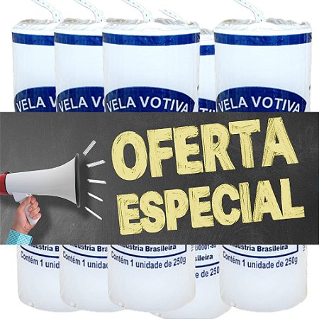 Vela de 7 dias 250 gramas - 50MM - Pacote com 50 Unidades