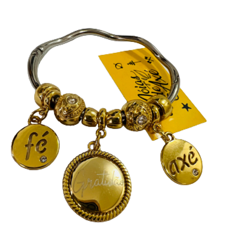 Pulseira Bracelete Axe Dourado