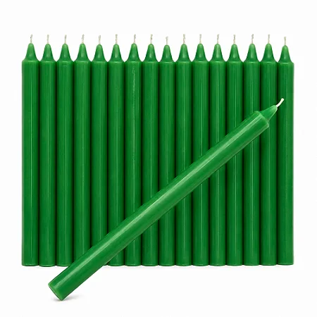 Vela Palito Verde 18cm 1 kg – Aproximadamente 30 a 33 Unidades