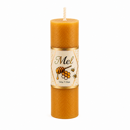 Vela Votiva 7 Dias Mel 250g em Parafina para Oração, Meditação e Decoração