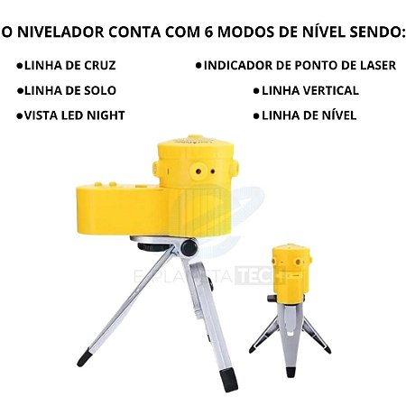 Nível Laser Nivelador Giratório Tripé Abs Profissional 360°
