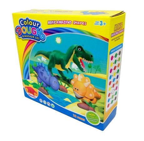 Massinha P/ Modelar Dinossauros Educativo Brinquedo Massa