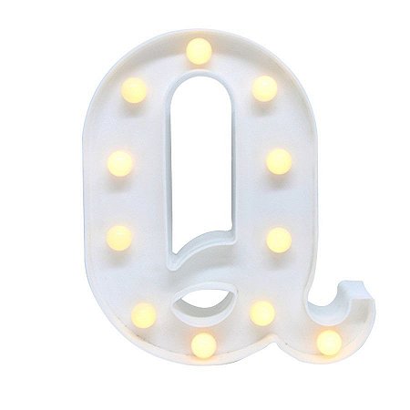 Luminária Letra Q - Abajur Luminoso Decoração LED