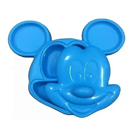 Prato Infantil 3D com Divisória e tampa  Divertido Mickey