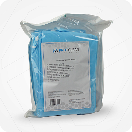 Kit Cirúrgico Estéril Implante - AZUL 40G