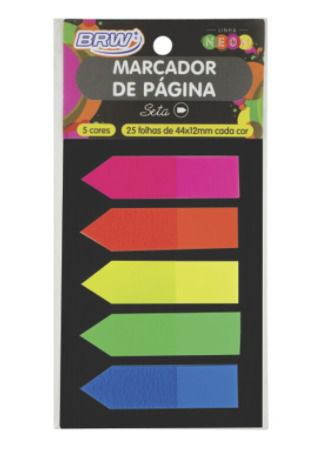 Marcador de páginas seta 12x44mm - neon - 5 cores - Papelaria Flor Turquesa  - Papelaria fofa