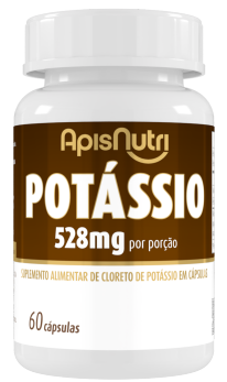 Suplemento Mineral De Potássio 528mg 60 cápsulas Apisnutri