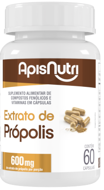 Extrato de Própolis 500mg 60 cápsulas Apisnutri