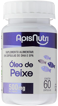 Ômega 3 (Óleo de Peixe) 500mg 60 cápsulas Apisnutri