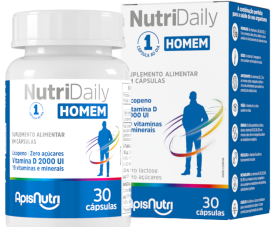 NutriDaily Homem Polivitamínico 500mg 30 cápsulas Apisnutri