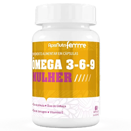 Ômega 3, 6, 9 Mulher 1000mg 60 cápsulas Apisnutri