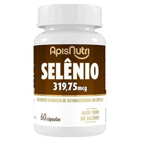Suplemento Mineral de Selênio 319,75mg 60 cápsulas ApisNutri