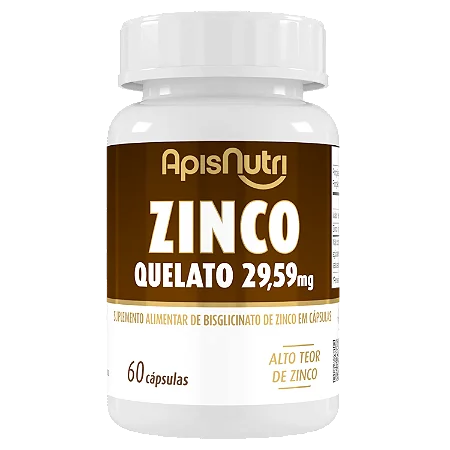 Suplemento Mineral de Zinco Quelato 29,59mg 60 cápsulas