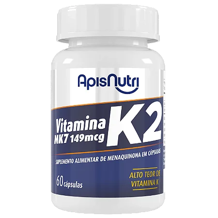 Suplemento de Vitamina "K2" 149mcg 60 cápsulas ApisNutri