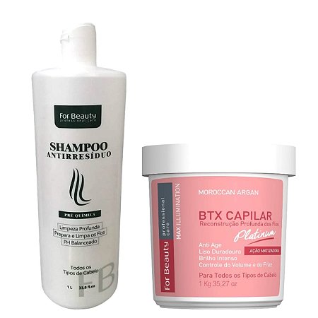 DUPLICADO - BTX Platinun Morrocan Argan Oil 1Kg + Shampoo Antiresíduo 1L