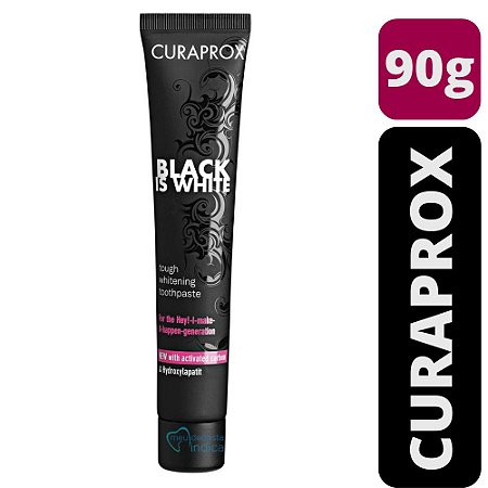 Creme Dental Clareador Black Is White 90ml  Curaprox