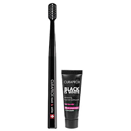 Curaprox Black Is White Escova Ultra Soft + Creme Dental 8ml