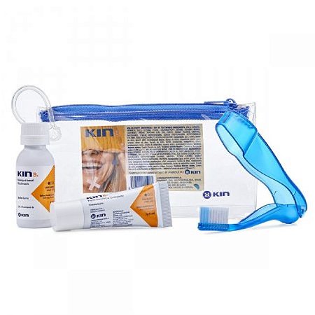 Kit Dental Viagem Kin Gengiva B5 Escova Creme e Necessaire