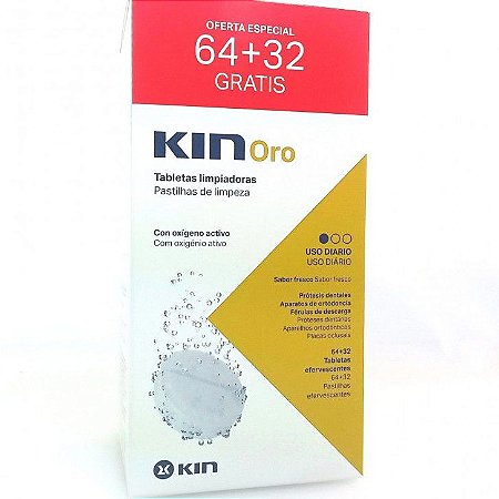Kin Oro Pastilhas Limpeza Protese E Aparelhos Bucais 96 Unid