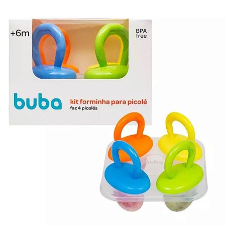 Kit Forminha Para Picolé Infantil 25ml Buba 4 Unidades